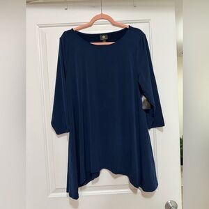 JM Collection Deep Blue Women's Top